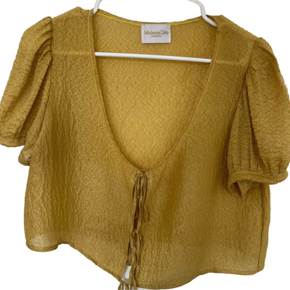 Maison Cleo made in France gold silk Annie blouse INCREDIBLY RARE - Picture 6 of 12